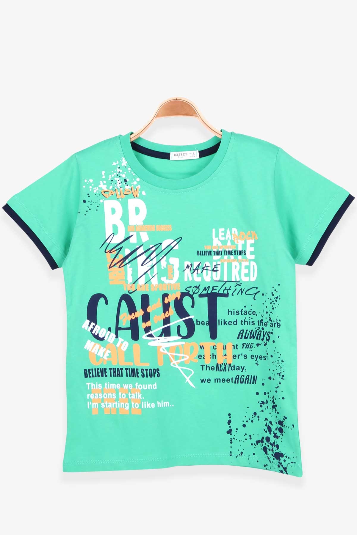 Breeze Erkek Çocuk Tişört Baskılı Yeşil (9-14 Yaş)