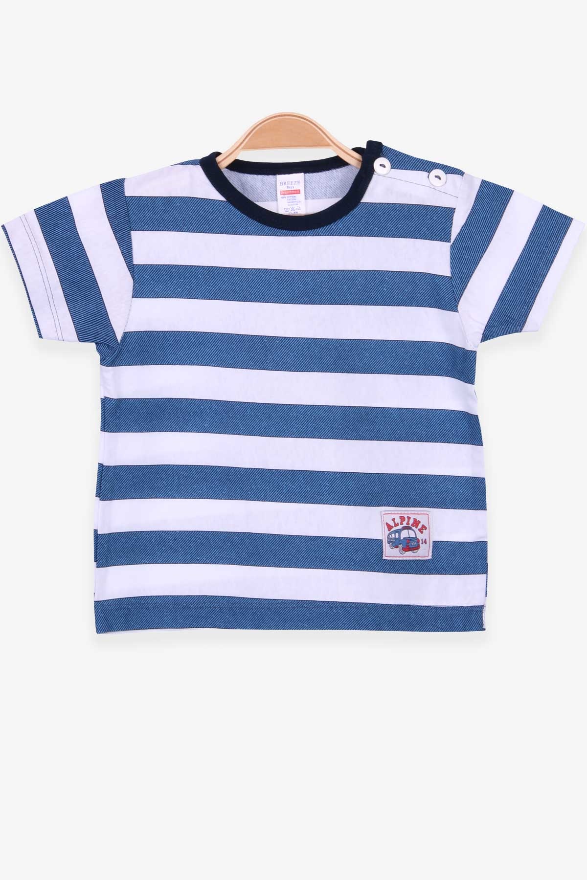 Breeze Erkek Çocuk Tişört Patlı Çizgili Koyu Mavi (1.5-4 Yaş)
