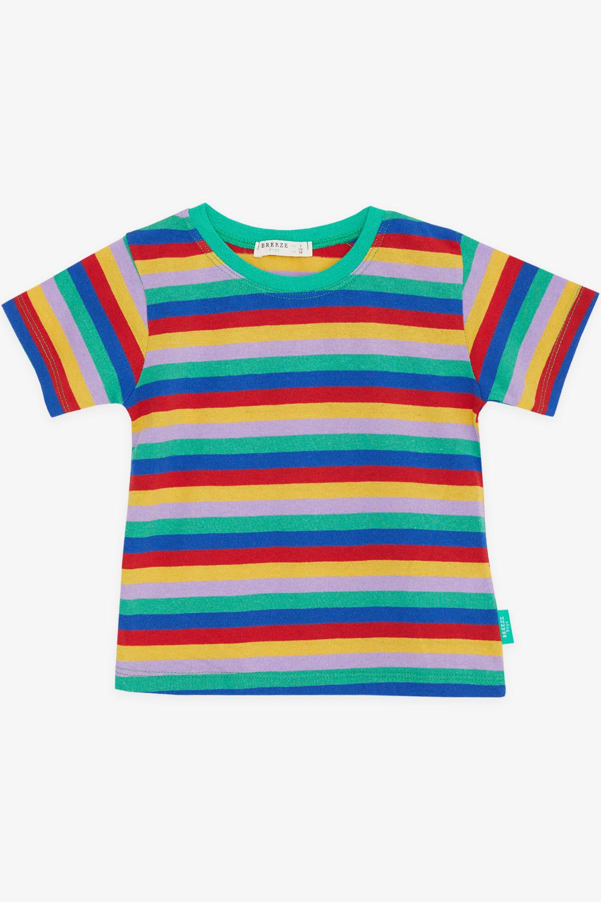 Erkek Çocuk Tişört Renkli Çizgili Karışık Renk 3-7 Yaş - Yazlık Tişört  Modelleri | Breeze