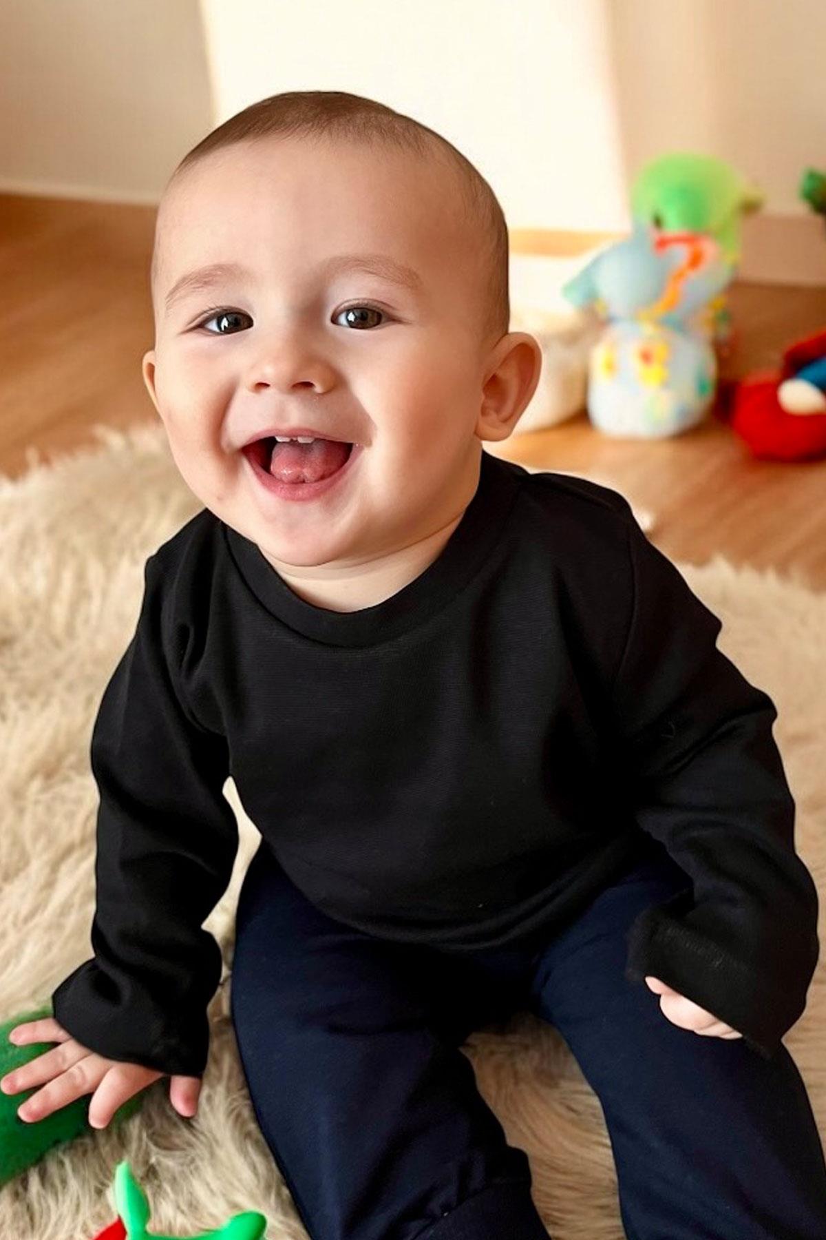 Breeze Erkek Çocuk Uzun Kollu Tişört Basic Siyah (1-4 Yaş)