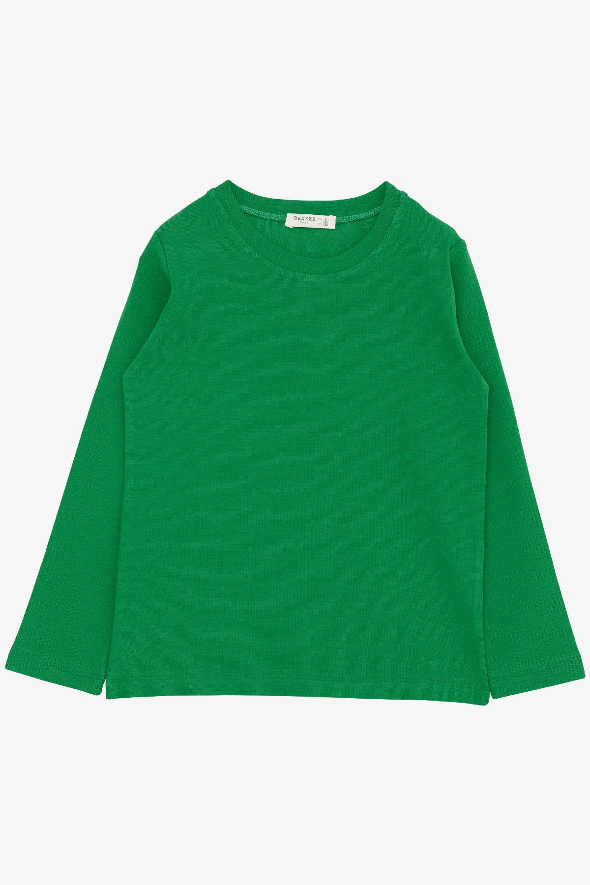 Breeze Erkek Çocuk Uzun Kollu Tişört Basic Yeşil (4-8 Yaş)