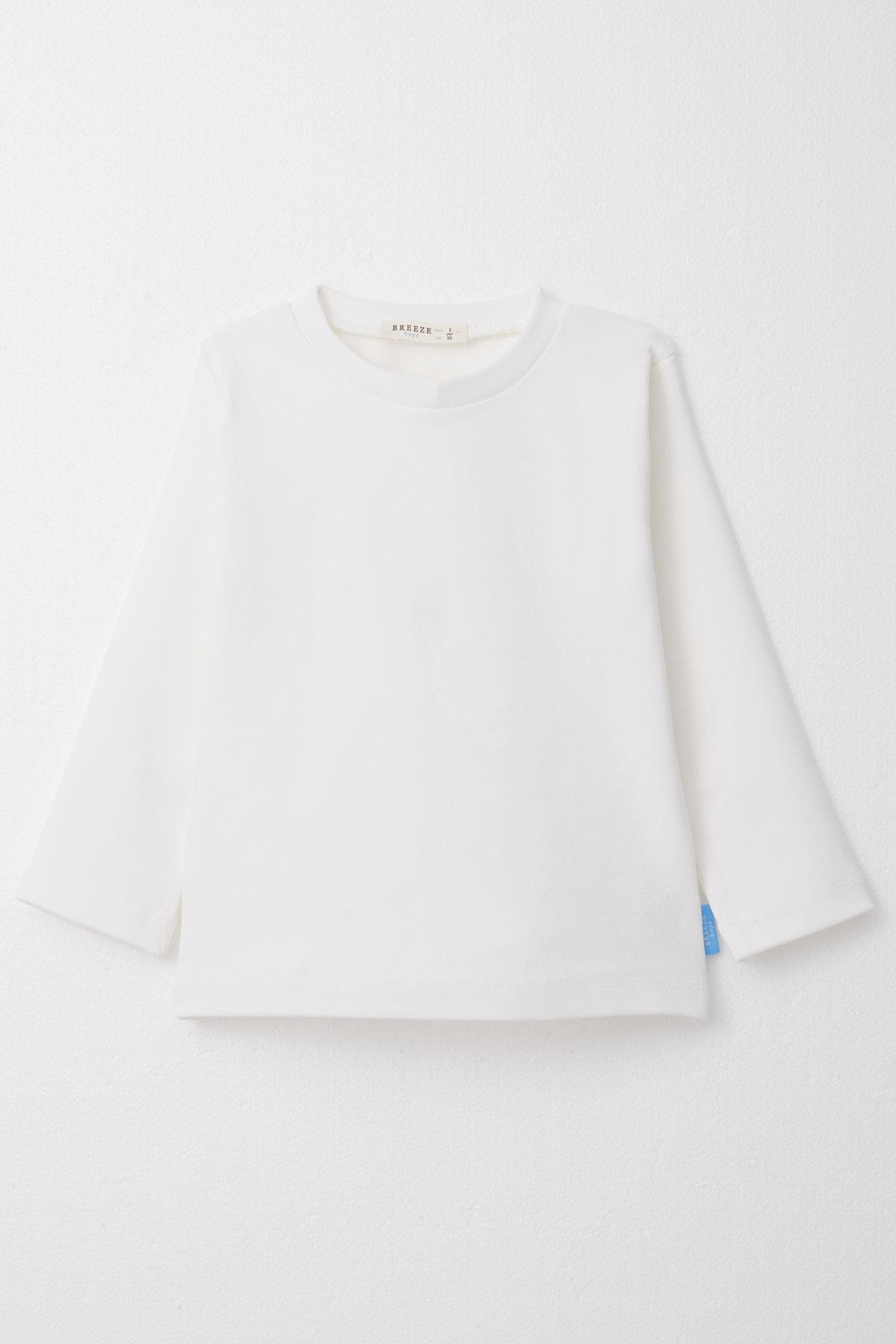 Breeze Erkek Çocuk Uzun Kollu Tişört Basic Beyaz (1-4 Yaş)