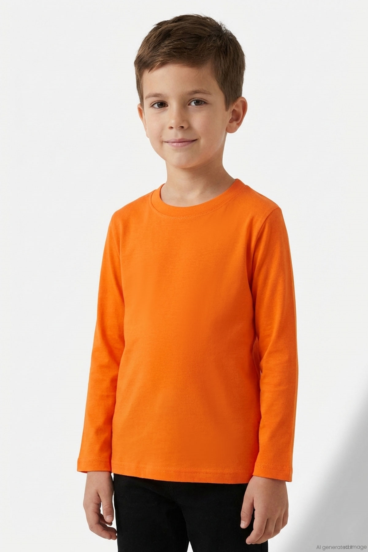 Breeze Erkek Çocuk Uzun Kollu Tişört Basic Turuncu (4-7 Yaş)