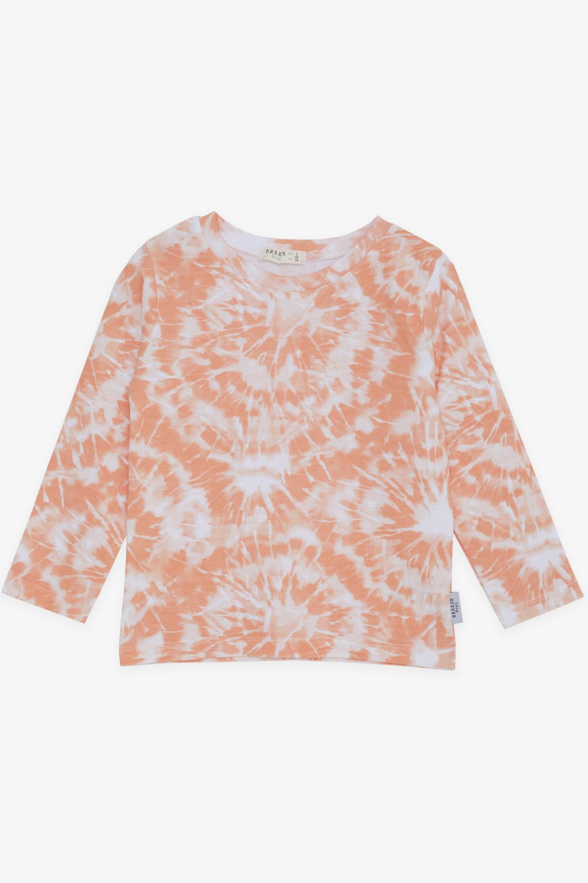 Breeze Erkek Çocuk Uzun Kollu Tişört Batik Desenli Somon (3-7 Yaş)
