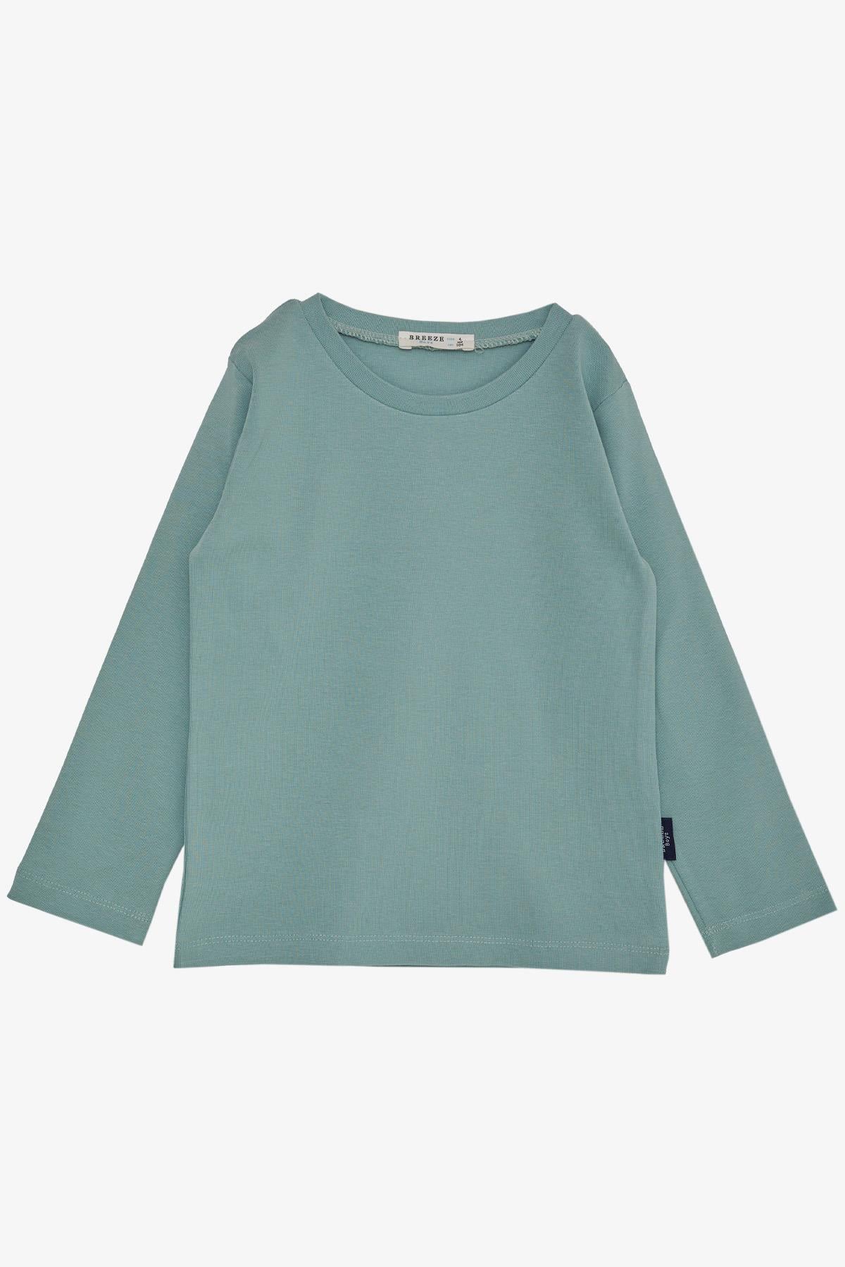 Breeze Erkek Çocuk Uzun Kollu Tişört Basic Mint Yeşili (1-4 Yaş)