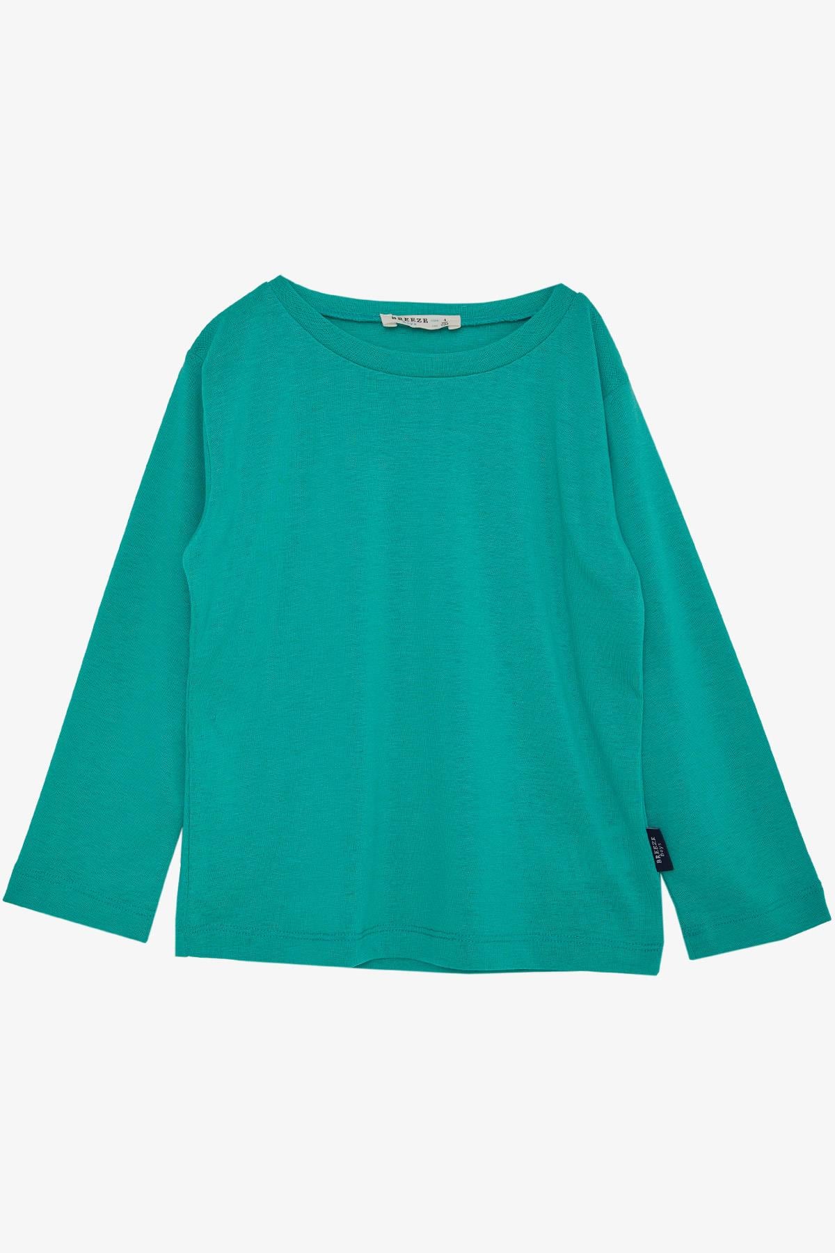 Breeze Erkek Çocuk Uzun Kollu Tişört Basic Yeşil (1-4 Yaş)