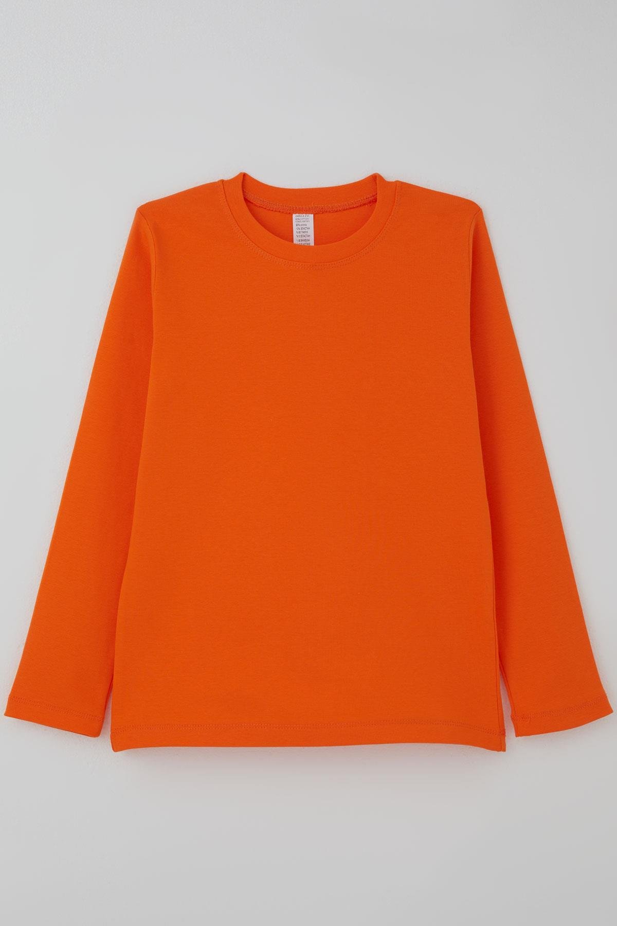 Breeze Erkek Çocuk Uzun Kollu Tişört Basic Turuncu (9-14 Yaş)