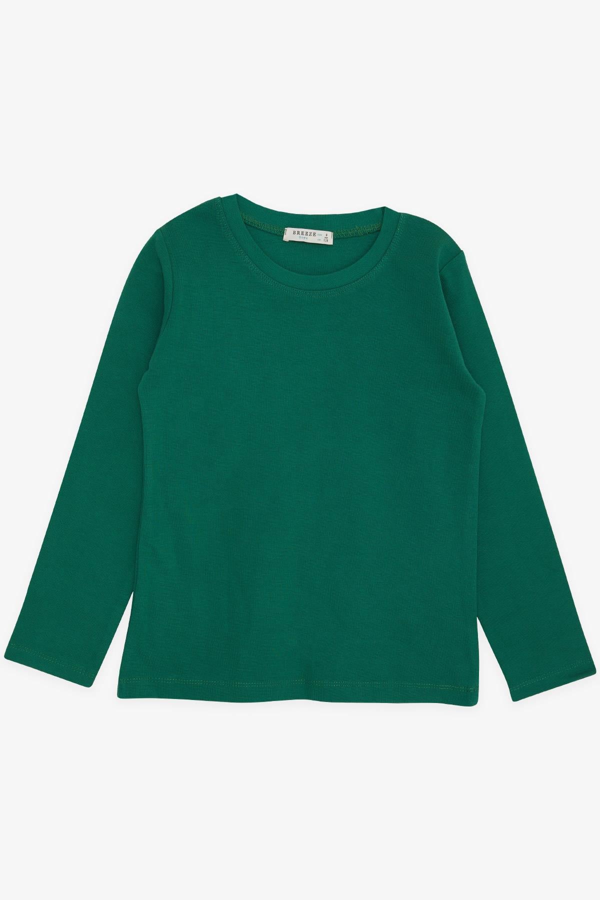 Breeze Erkek Çocuk Uzun Kollu Tişört Basic Yeşil (5-12 Yaş)