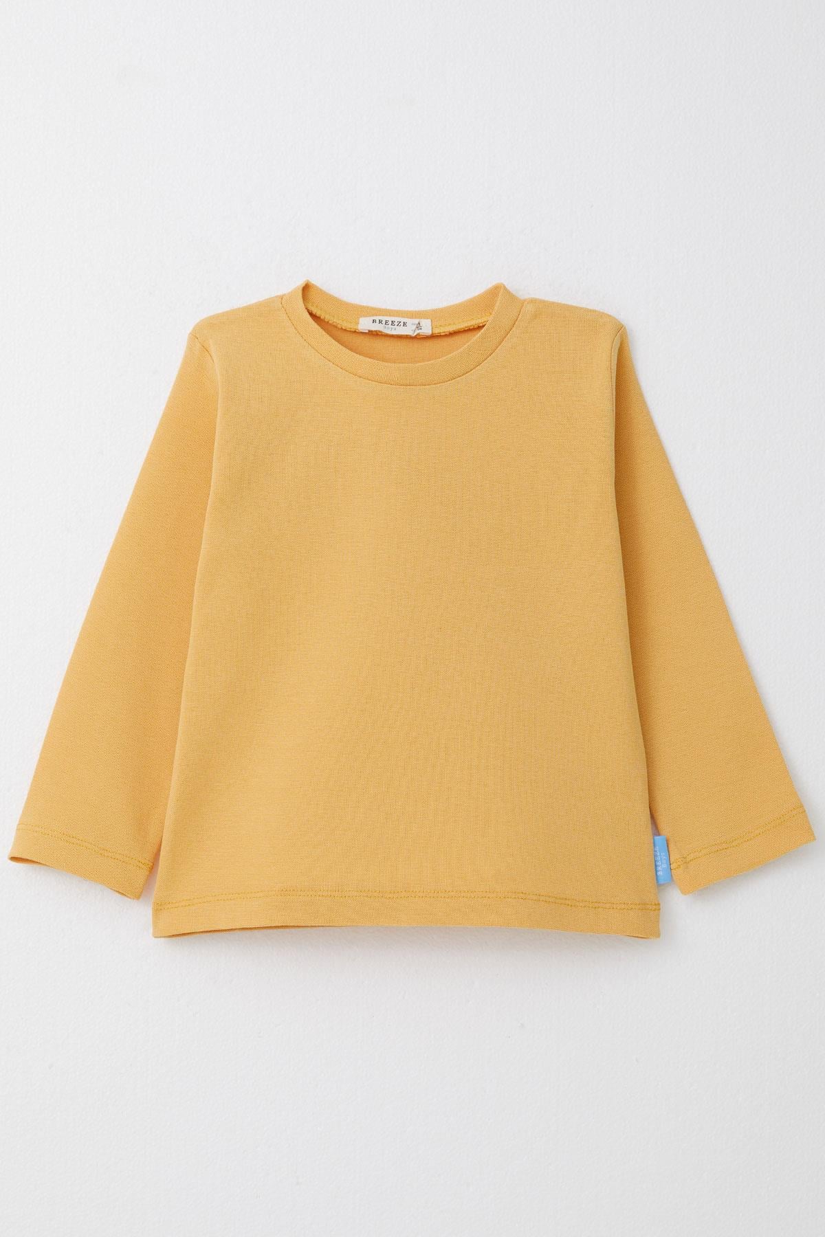 Breeze Erkek Çocuk Uzun Kollu Tişört Basic Hardal Sarı (1-4 Yaş)