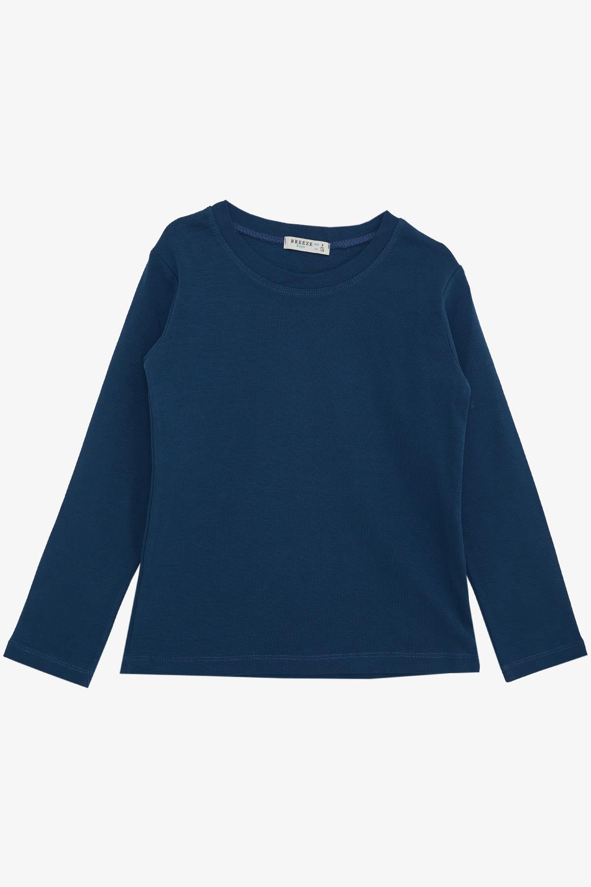 Breeze Erkek Çocuk Uzun Kollu Tişört Basic İndigo (4-8 Yaş)