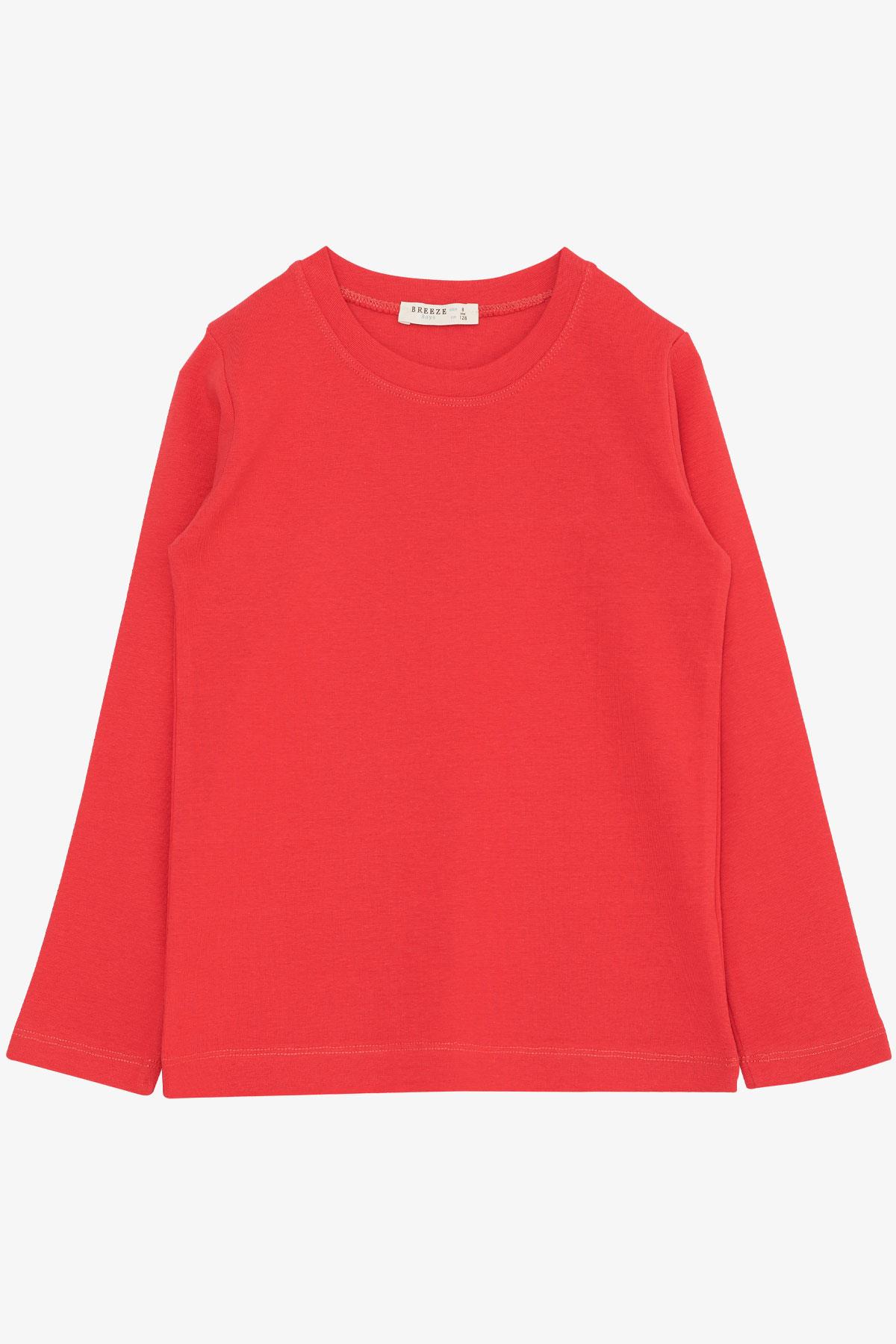 Breeze Erkek Çocuk Uzun Kollu Tişört Basic Mercan (4-8 Yaş)