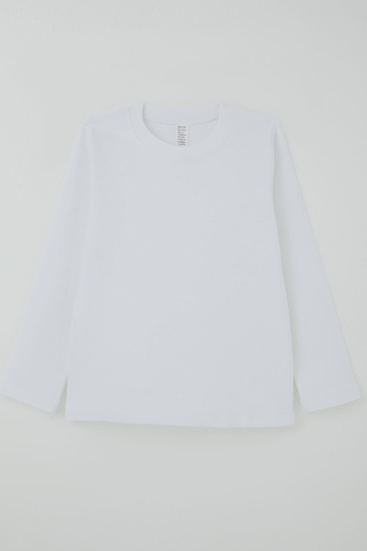 Breeze Erkek Çocuk Uzun Kollu Tişört Basic Ekru (4-8 Yaş)