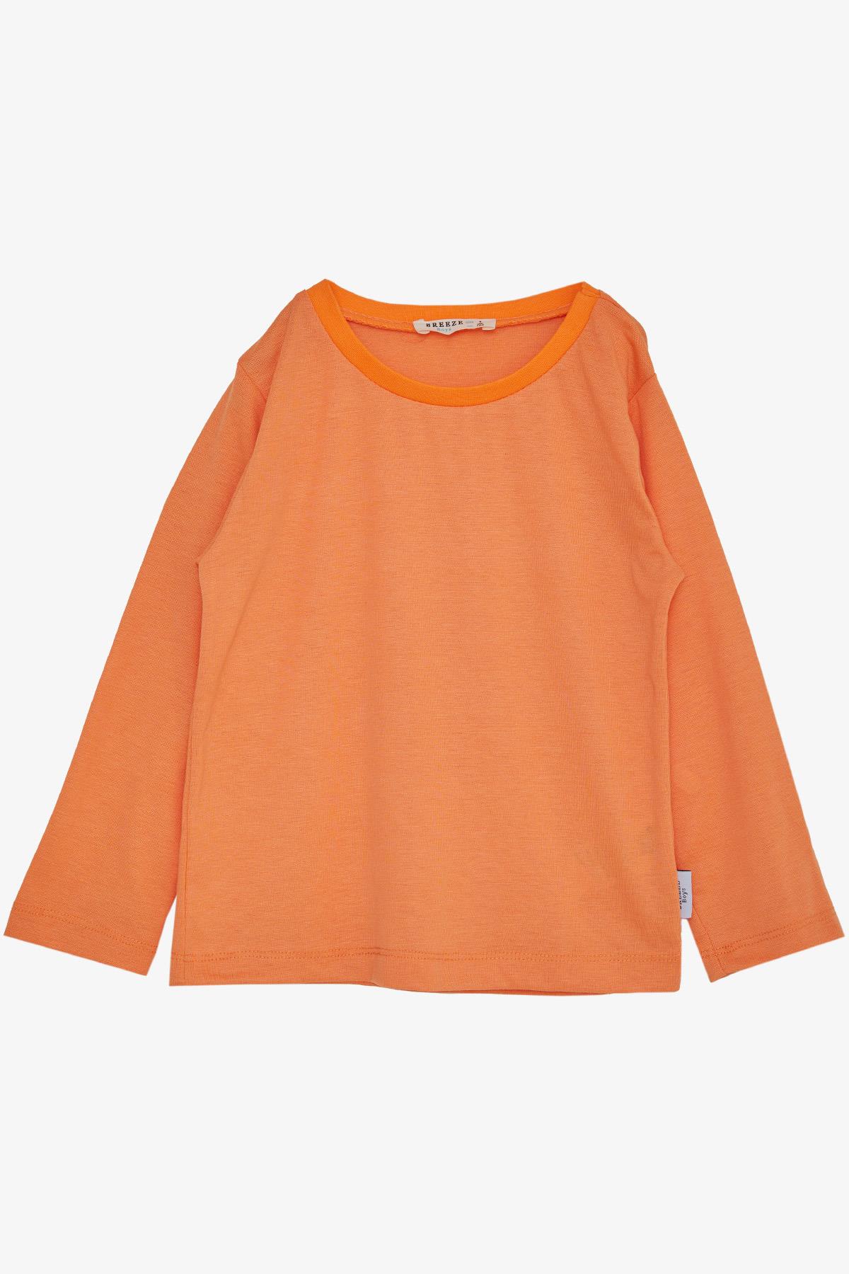 Breeze Erkek Çocuk Uzun Kollu Tişört Basic Somon (1-4 Yaş)