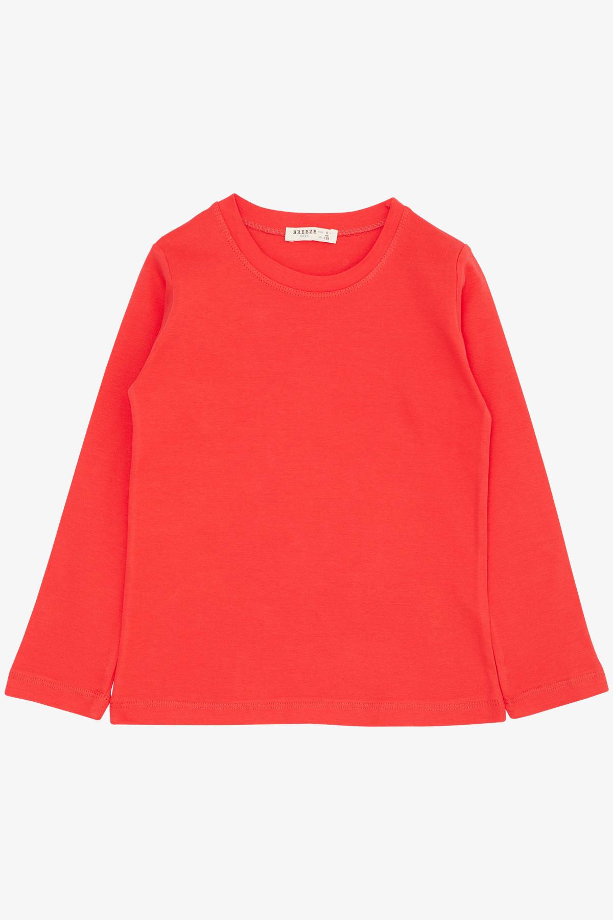 Breeze Erkek Çocuk Uzun Kollu Tişört Basic Mercan (4-8 Yaş)