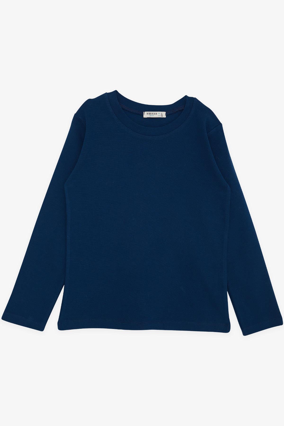 Breeze Erkek Çocuk Uzun Kollu Tişört Basic Koyu Mavi (4-8 Yaş)
