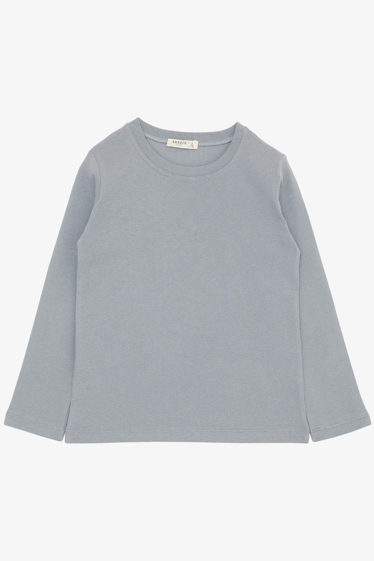 Breeze Erkek Çocuk Uzun Kollu Tişört Basic Gri (4-8 Yaş)