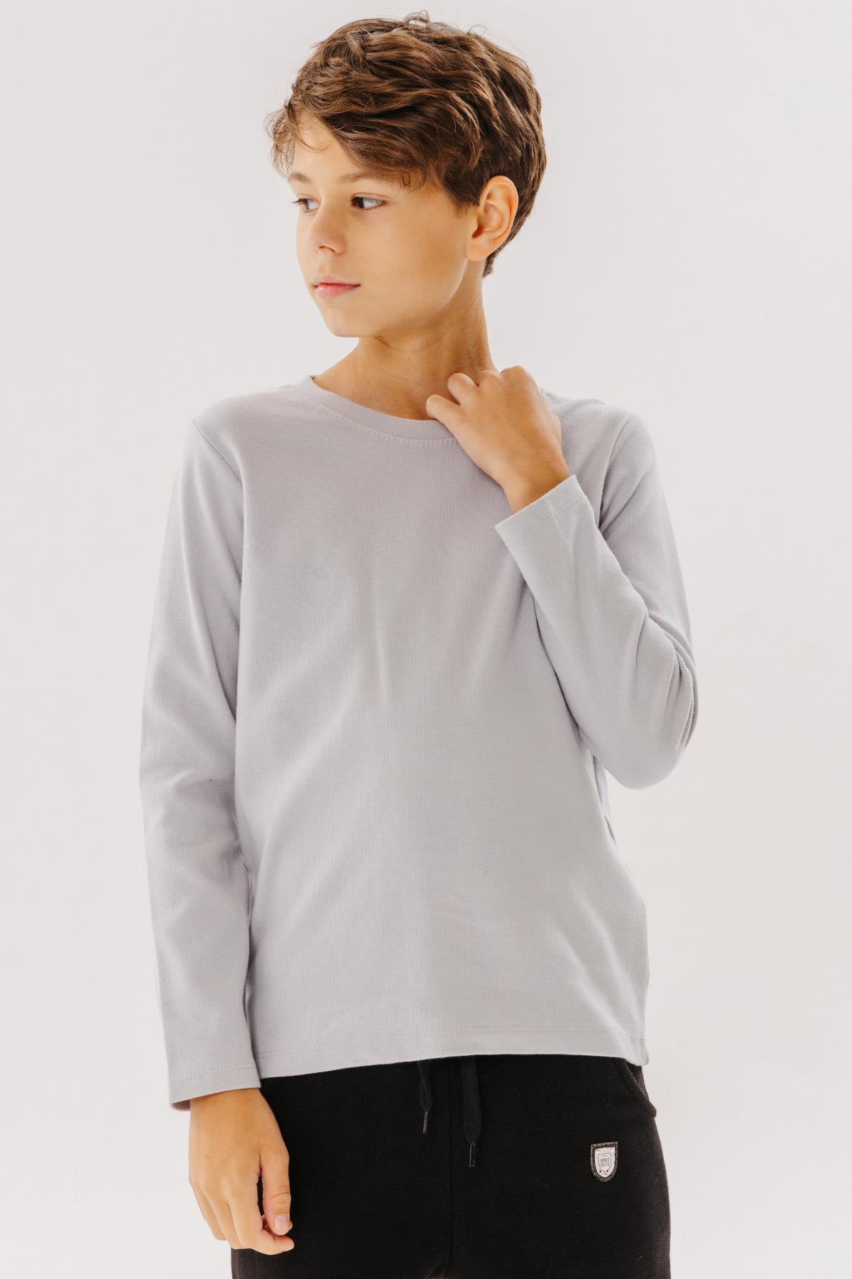 Breeze Erkek Çocuk Uzun Kollu Tişört Basic Gri (9-12 Yaş)