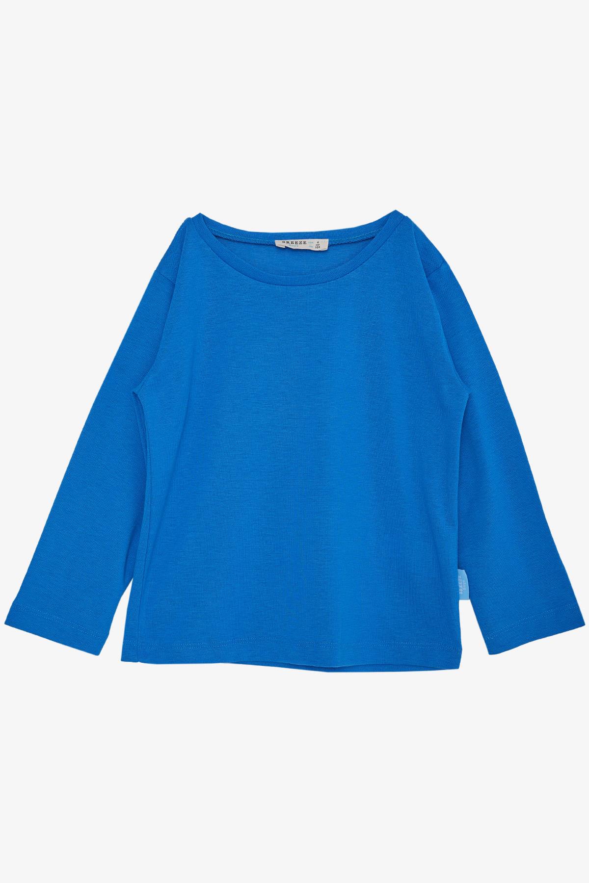 Breeze Erkek Çocuk Uzun Kollu Tişört Basic Saks Mavisi (1-4 Yaş)