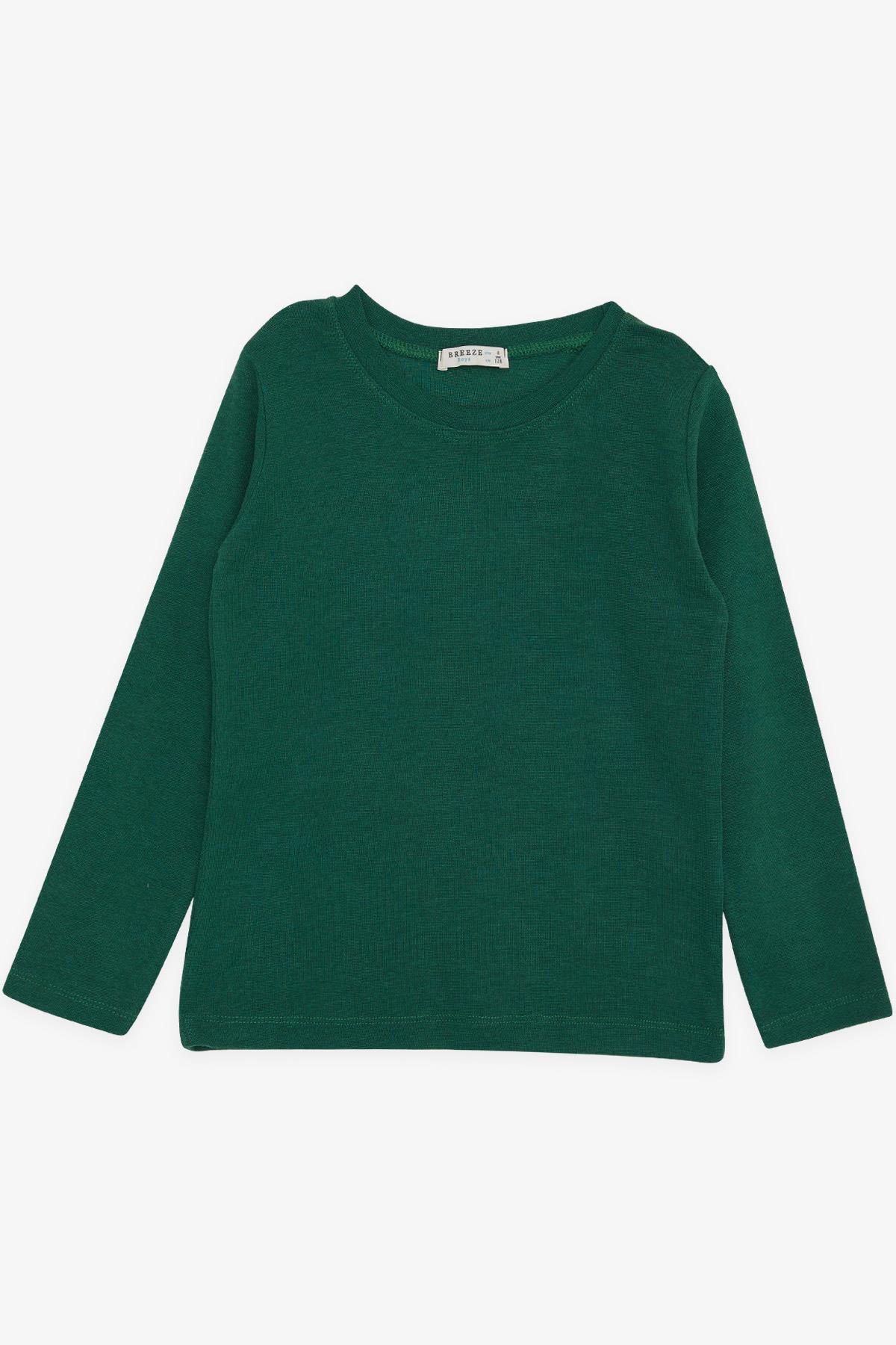 Breeze Erkek Çocuk Uzun Kollu Tişört Basic Koyu Yeşil (5-12 Yaş)