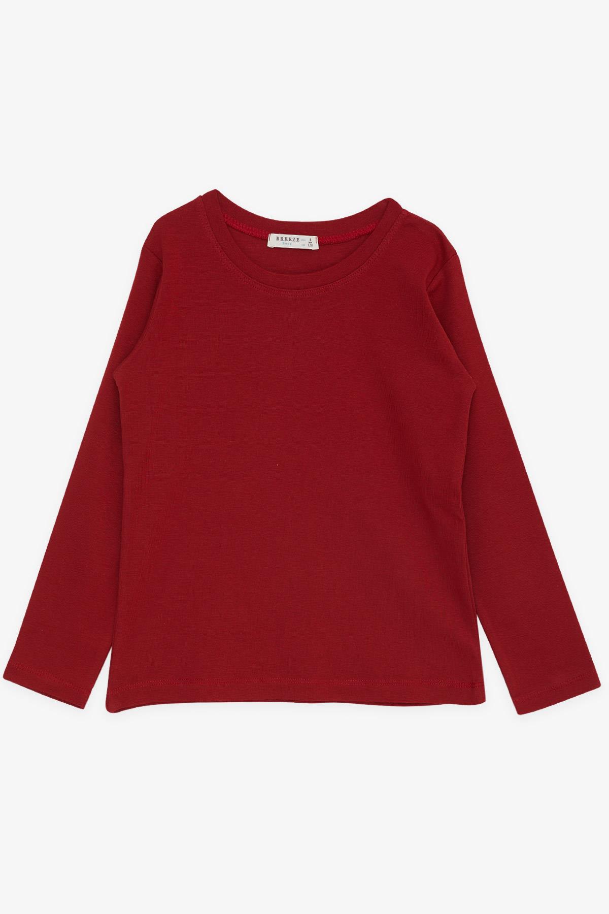 Breeze Erkek Çocuk Uzun Kollu Tişört Basic Bordo (5-9 Yaş)
