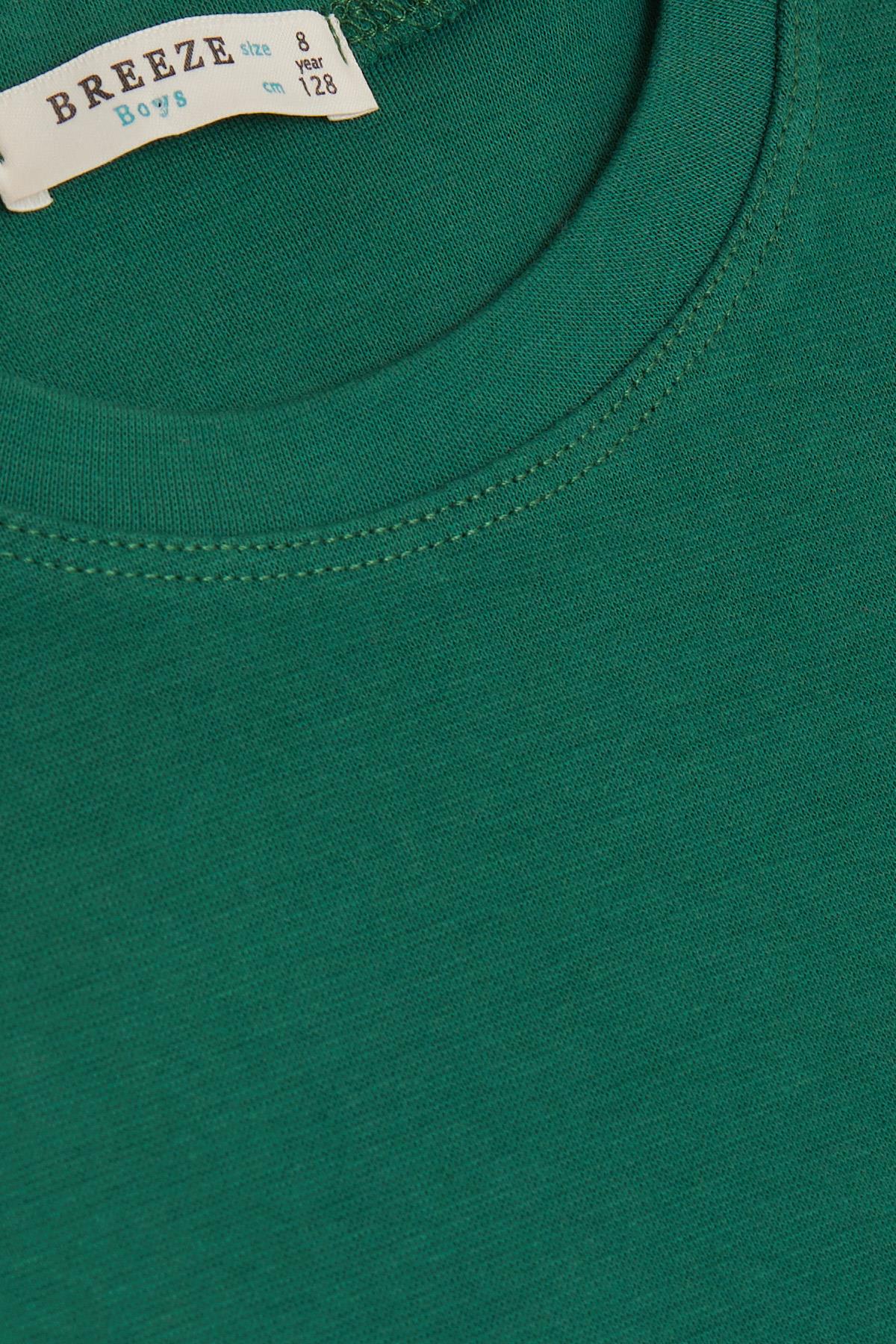 Erkek Çocuk Uzun Kollu Tişört Basic Yeşil 8 Yaş - Penye Kumaş | Breeze