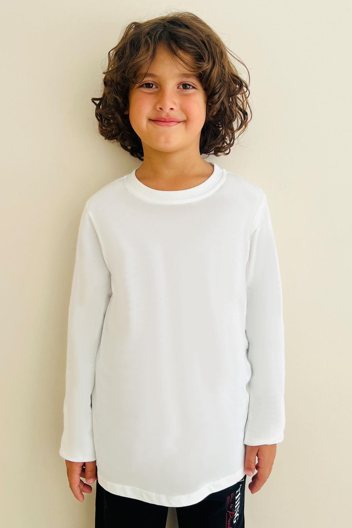 Breeze Erkek Çocuk Uzun Kollu Tişört Basic Ekru (10-12 Yaş)