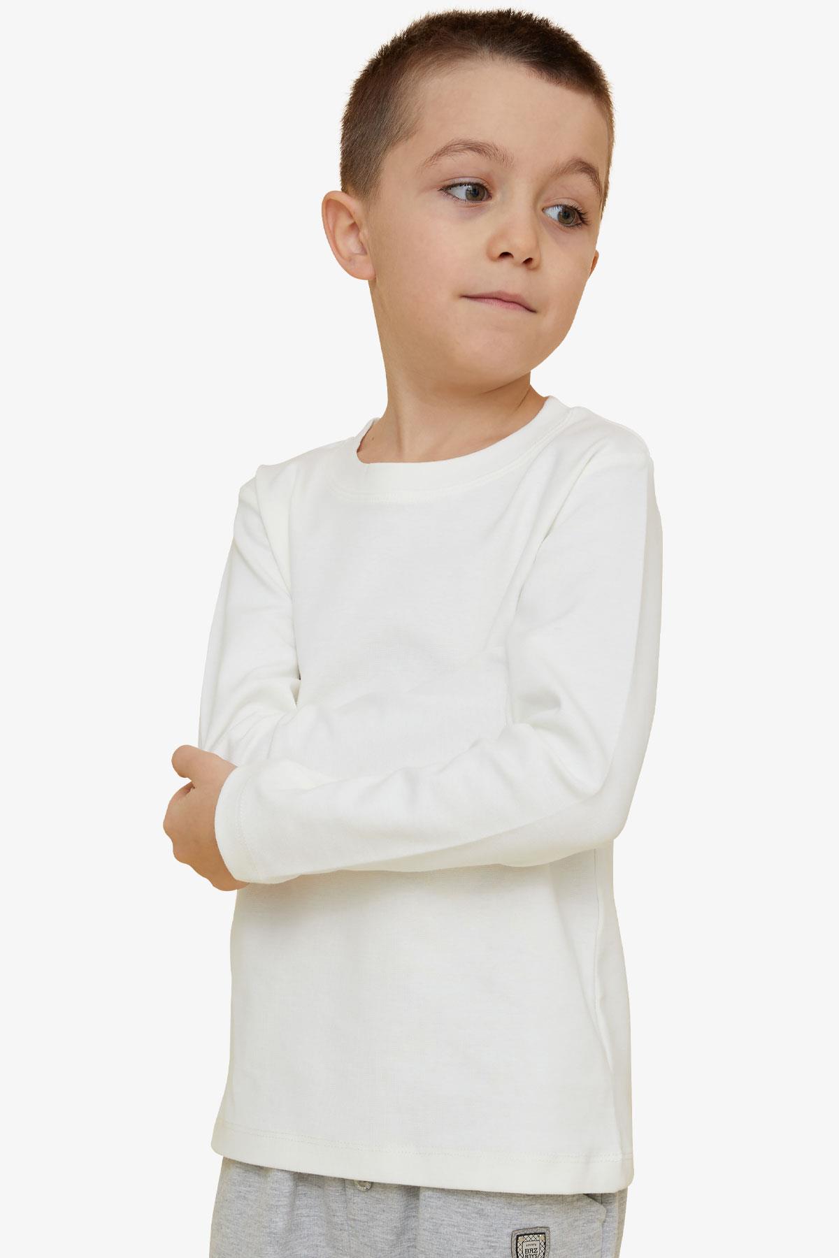 Breeze Erkek Çocuk Uzun Kollu Tişört Basic Ekru (5-12 Yaş)