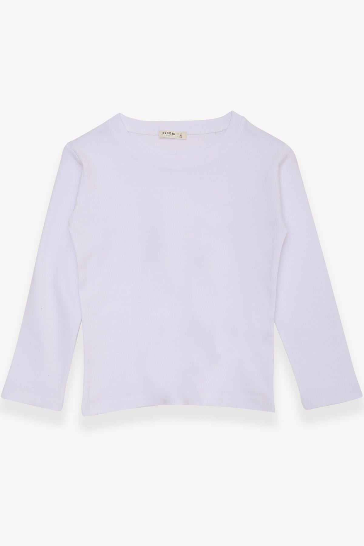 Breeze Erkek Çocuk Uzun Kollu Tişört Basic Beyaz (5-9 Yaş)
