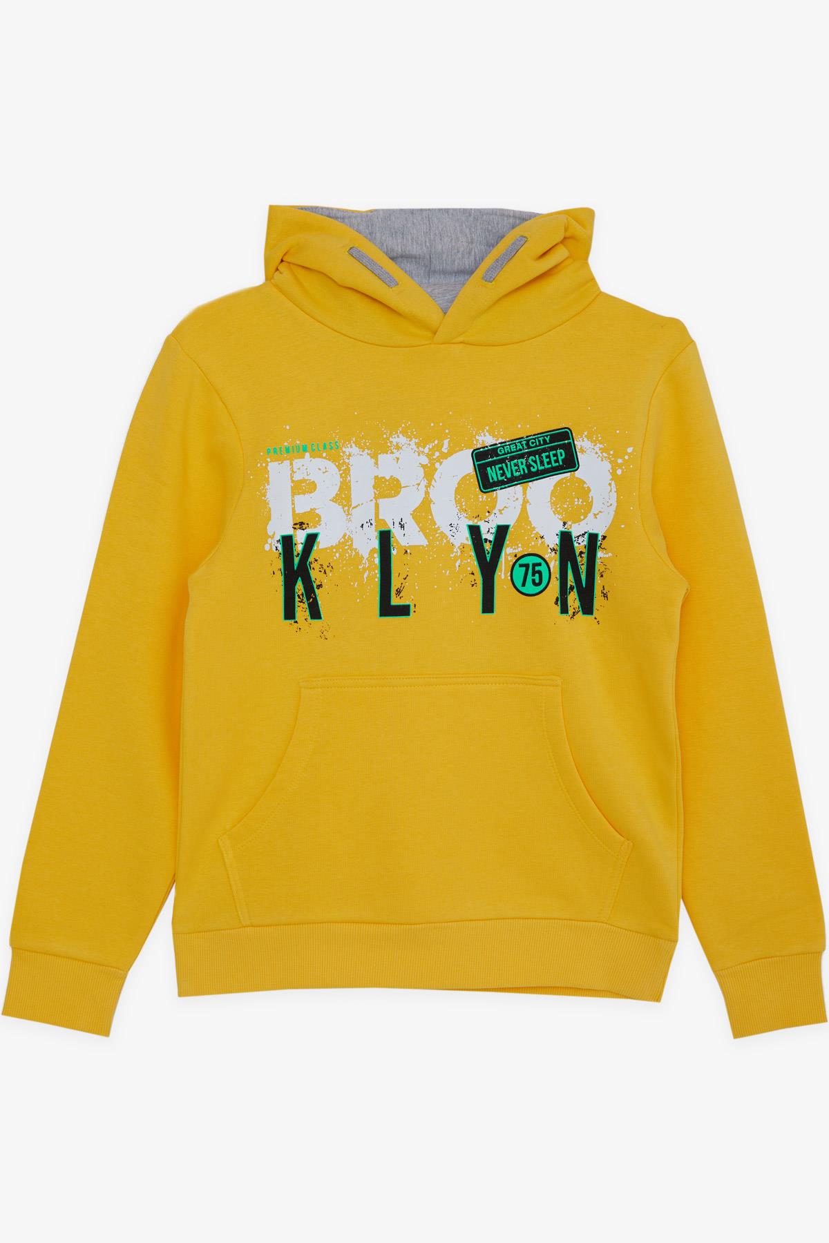 Breeze Erkek Çocuk Yazı Baskılı Sweatshirt Sarı (9-16 Yaş)