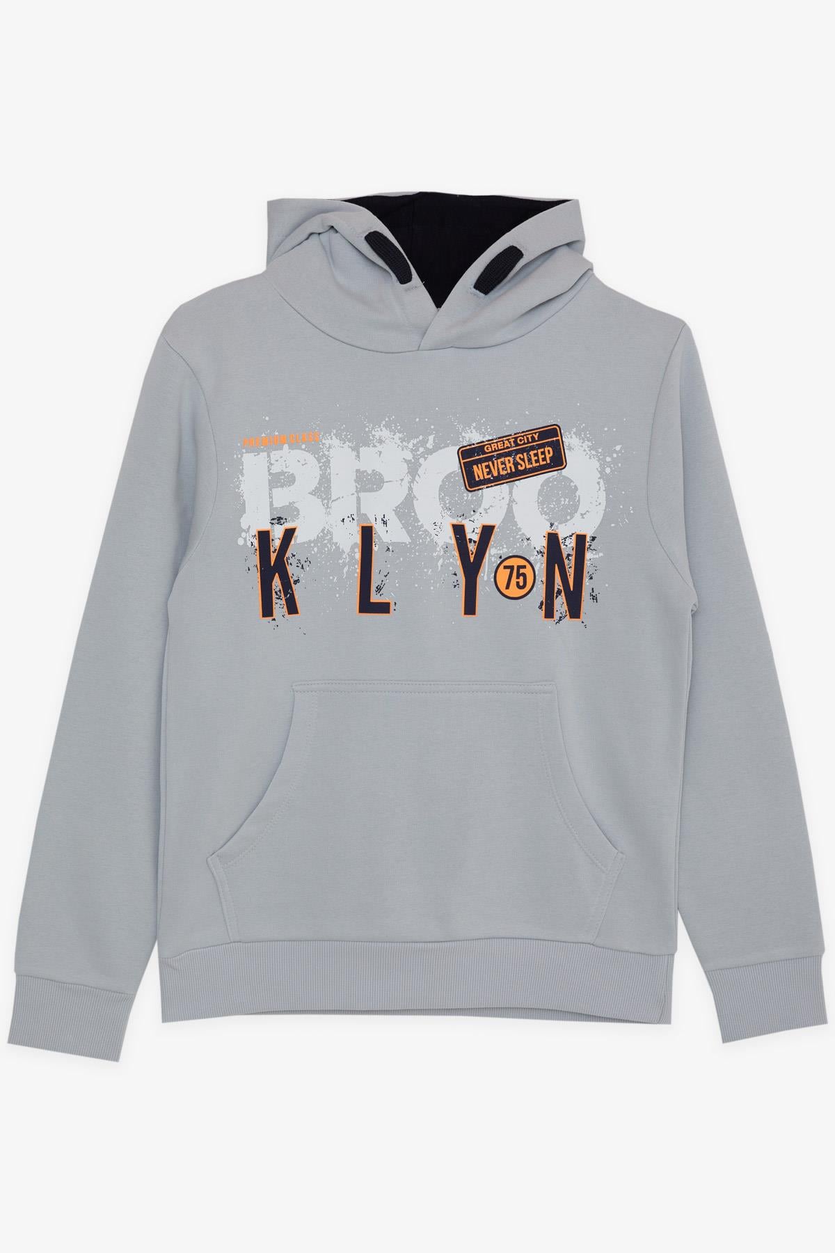 Breeze Erkek Çocuk Yazı Baskılı Sweatshirt Buz Mavisi (9-16 Yaş)
