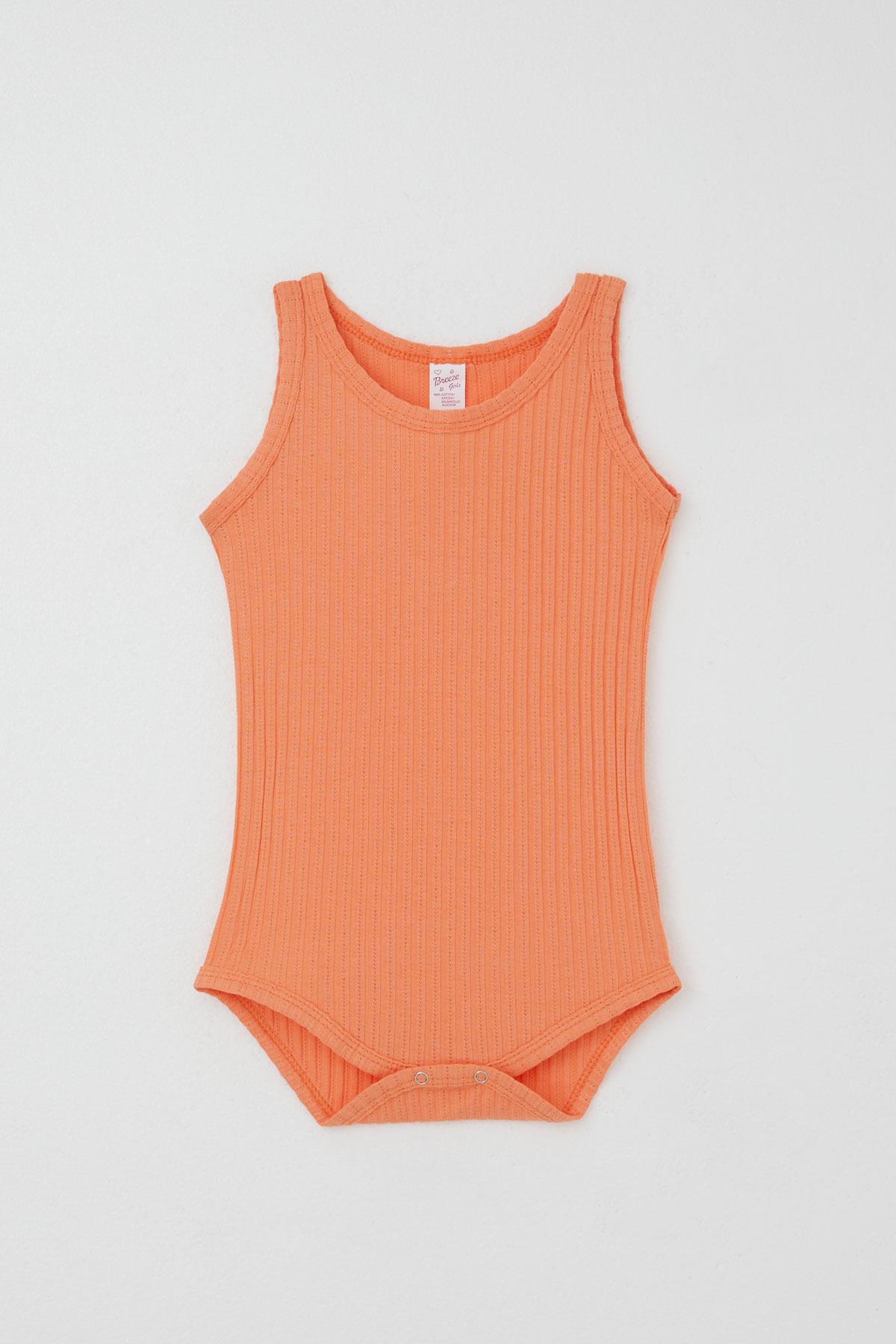 Breeze Kız Bebek Çıtçıtlı Atlet Zıbın Body Jakarlı Somon (9 Ay-3 Yaş)