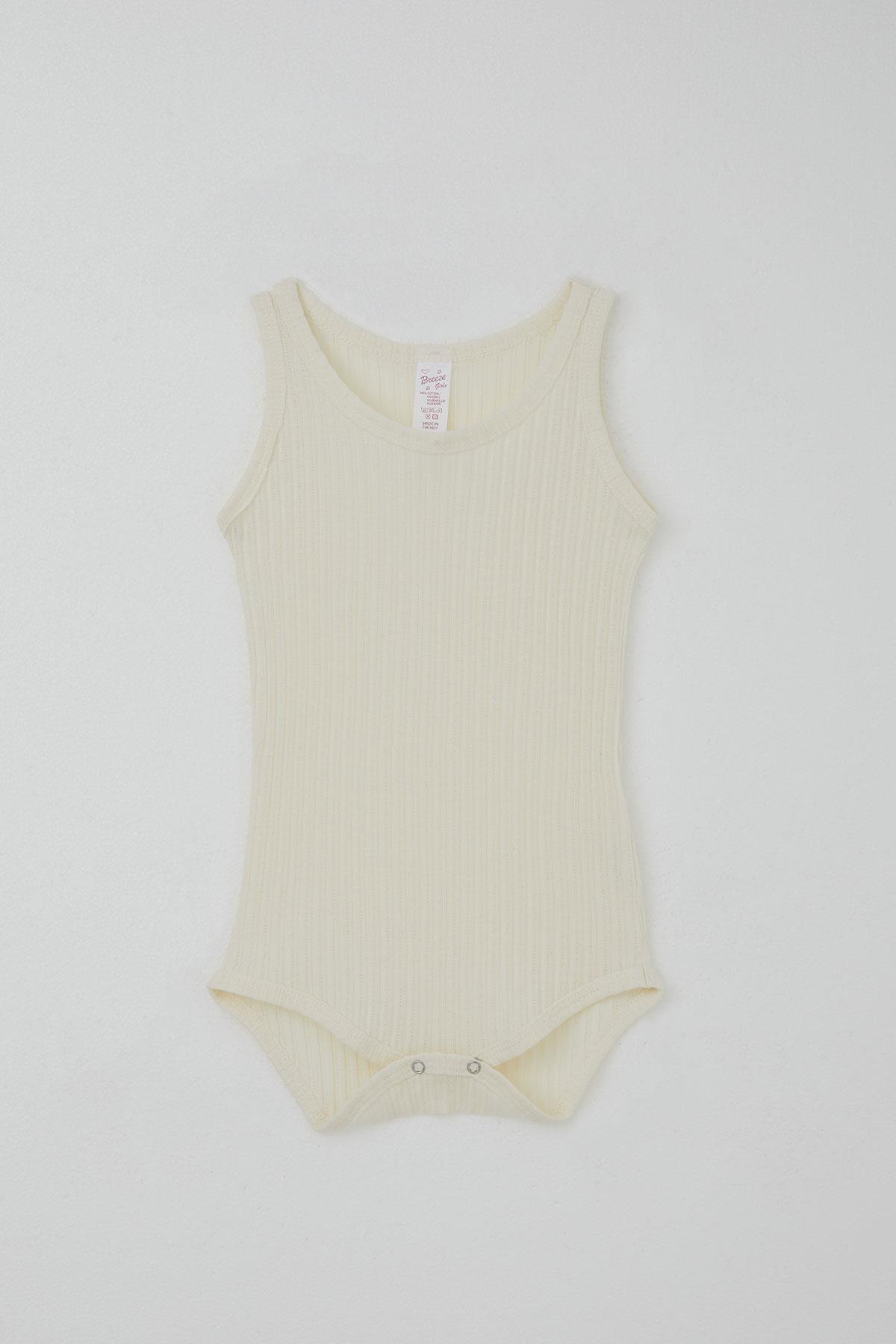 Breeze Kız Bebek Çıtçıtlı Atlet Zıbın Body Jakarlı Ekru (9 Ay-3 Yaş)
