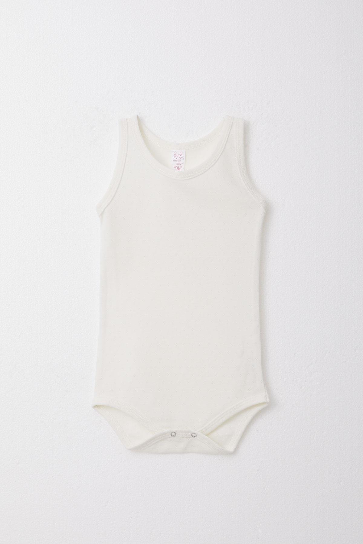 Breeze Kız Bebek Çıtçıtlı Atlet Zıbın Body Jakarlı Ekru (9 Ay-3 Yaş)