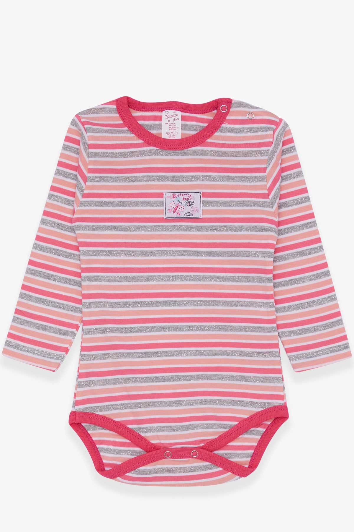 Breeze Kız Bebek Çıtçıtlı Body Arıcık Baskılı Pembe (9 Ay-3 Yaş)