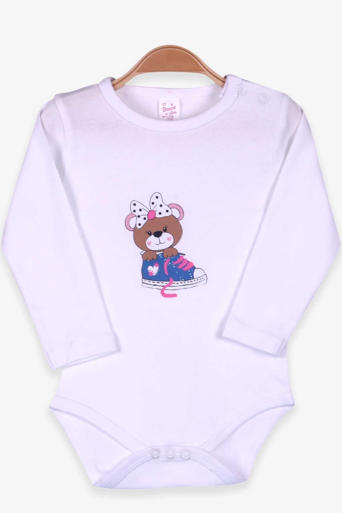 Breeze Kız Bebek Çıtçıtlı Body Ayıcıklı Beyaz (9 Ay-3 Yaş)