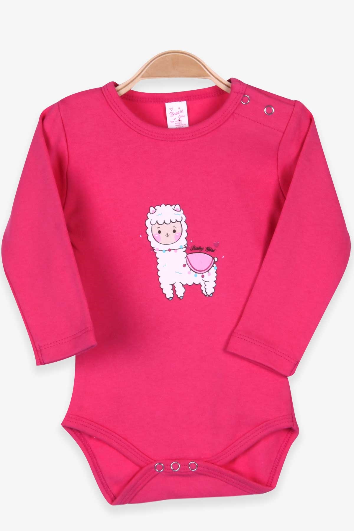 Breeze Kız Bebek Çıtçıtlı Body Baskılı Pembe (9 Ay-3 Yaş)
