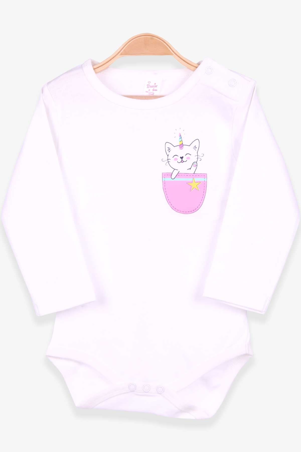 Breeze Kız Bebek Çıtçıtlı Body Caticorn Baskılı Ekru (9 Ay-3 Yaş)