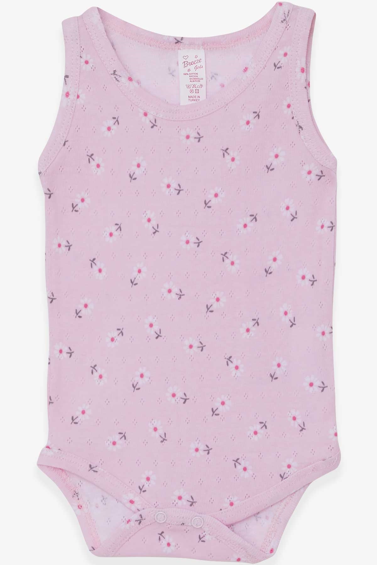 Breeze Kız Bebek Çıtçıtlı Body Çiçek Desenli Pudra (9 Ay-3 Yaş)