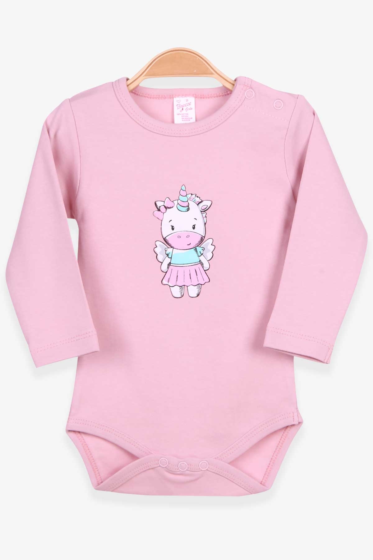 Breeze Kız Bebek Çıtçıtlı Body Hippocorn Baskılı Gülkurusu (9 Ay-3 Yaş)