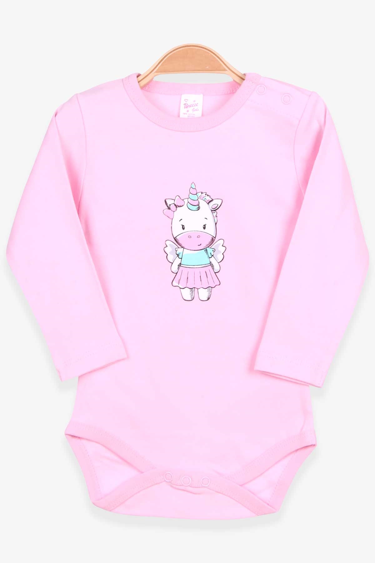 Breeze Kız Bebek Çıtçıtlı Body Hippocorn Baskılı Pudra (9 Ay-3 Yaş)
