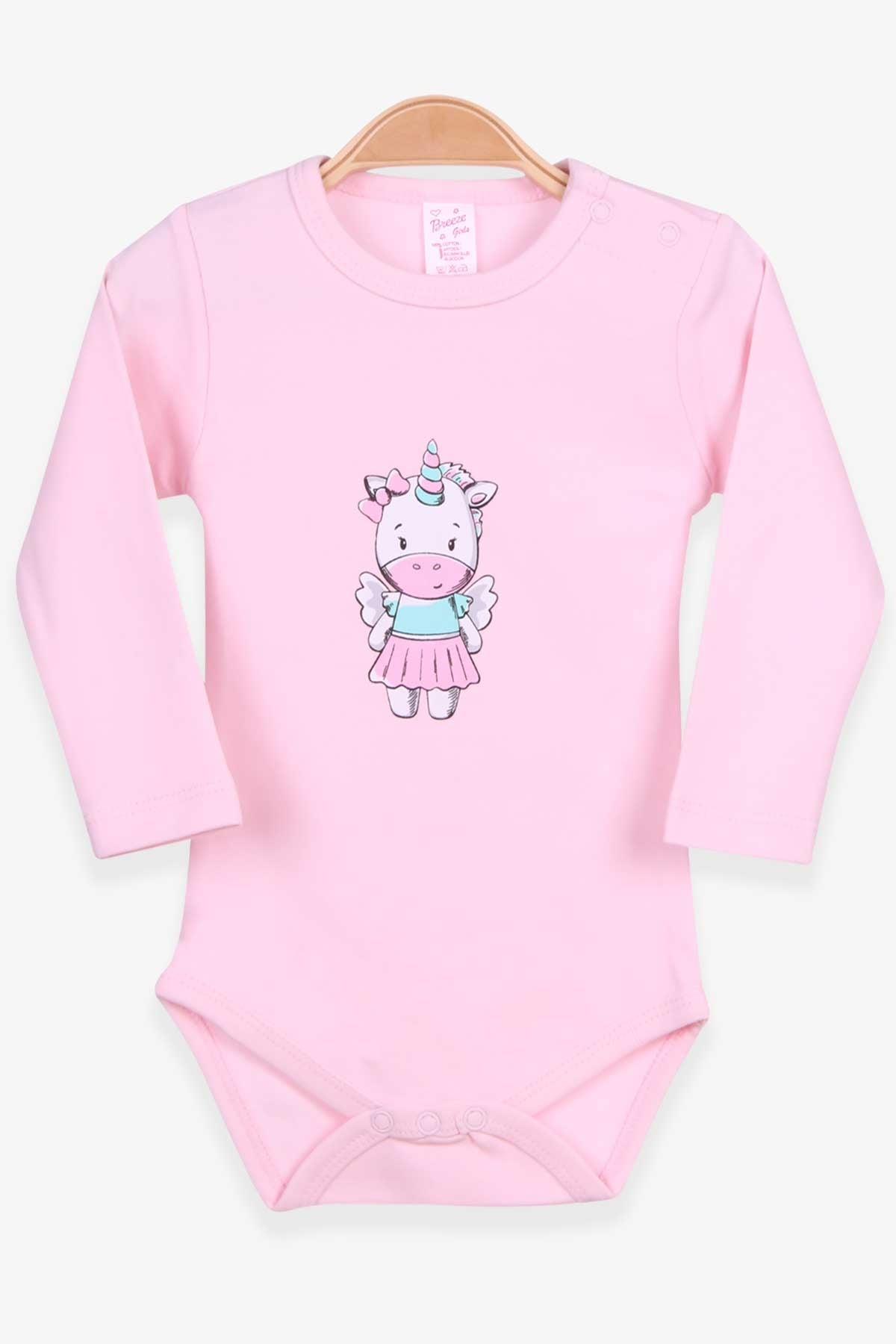 Breeze Kız Bebek Çıtçıtlı Body Hippocorn Baskılı Pudra (9 Ay-3 Yaş)