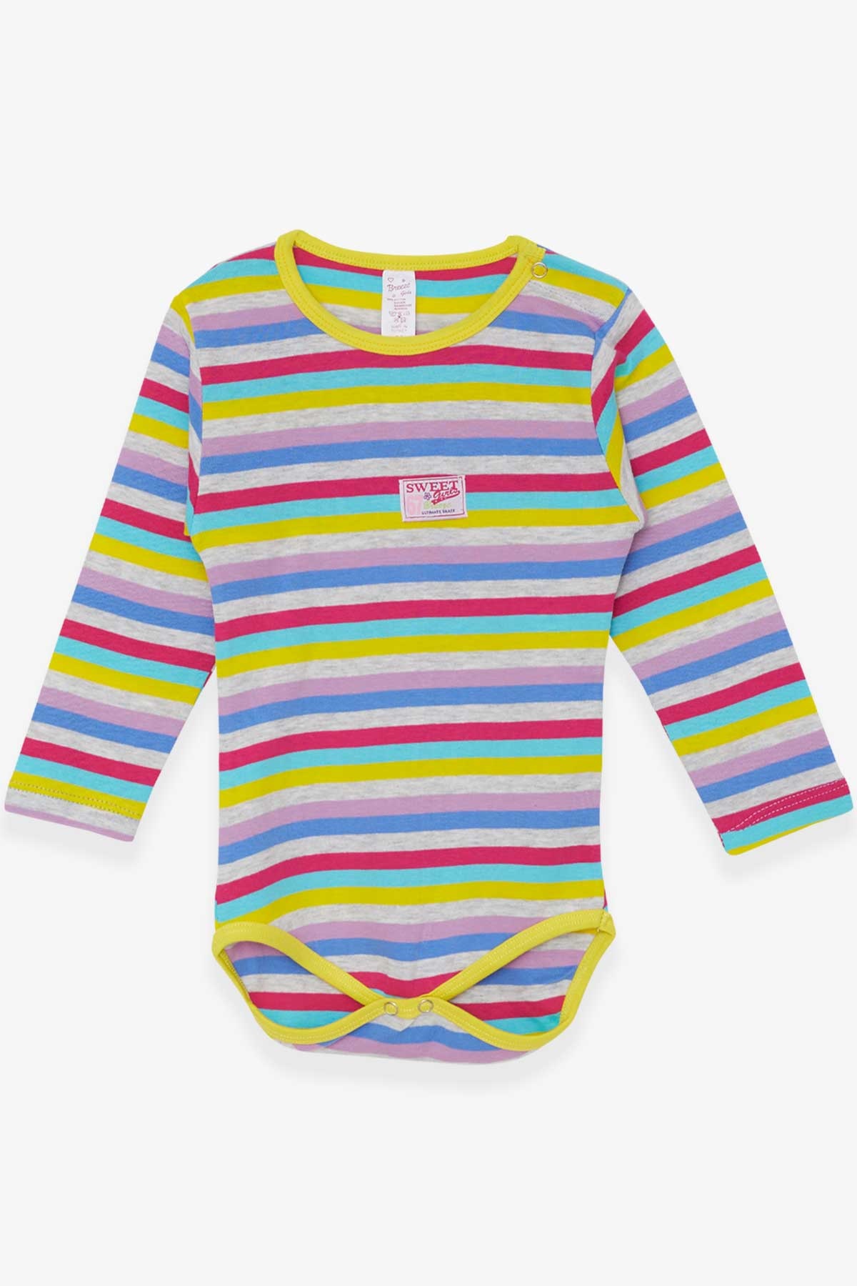 Breeze Kız Bebek Çıtçıtlı Body Renkli Çizgili Karışık Renk (9 Ay-3 Yaş)