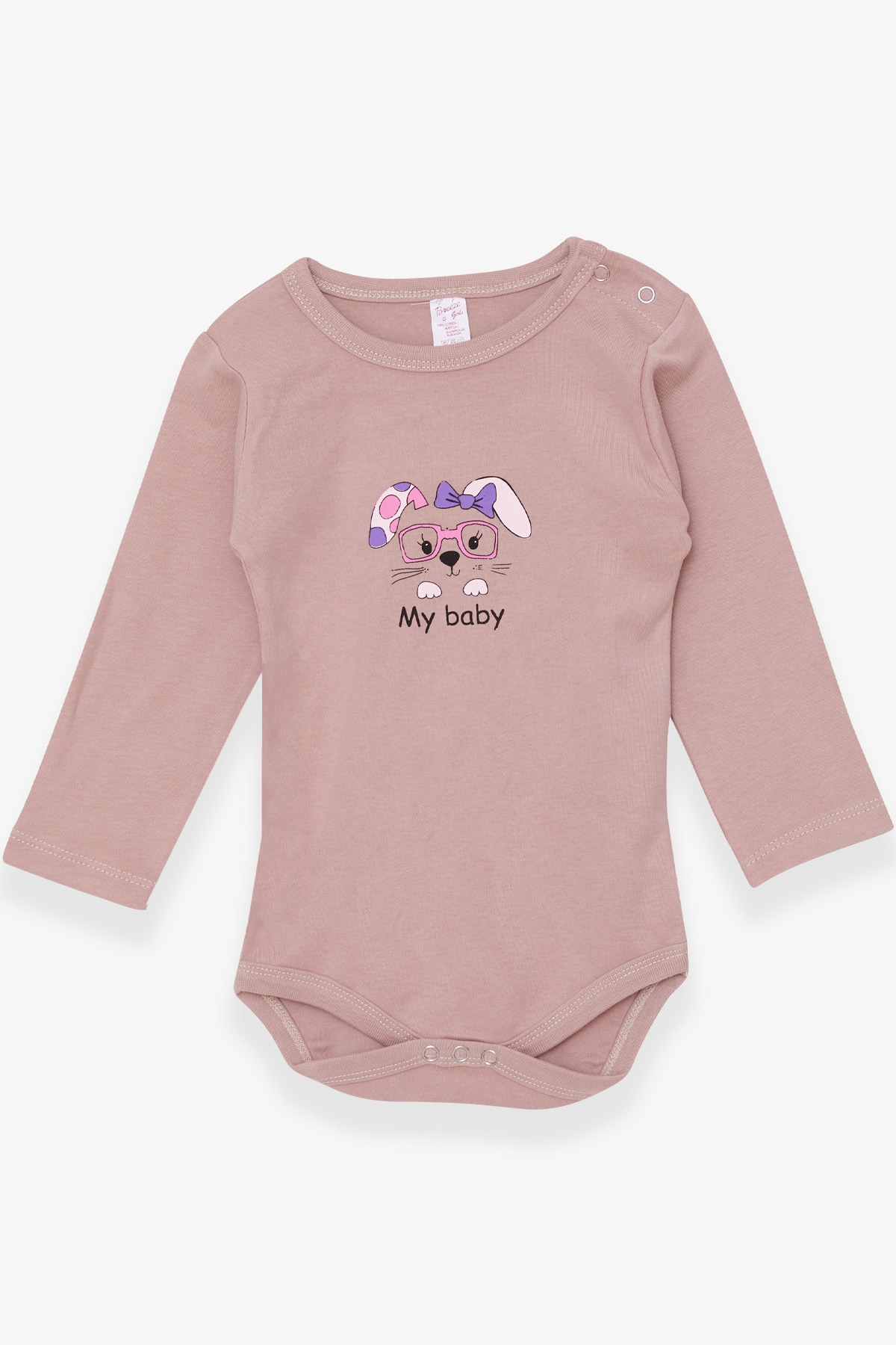 Breeze Kız Bebek Çıtçıtlı Body Tavşancık Baskılı Gülkurusu (9 Ay-3 Yaş)