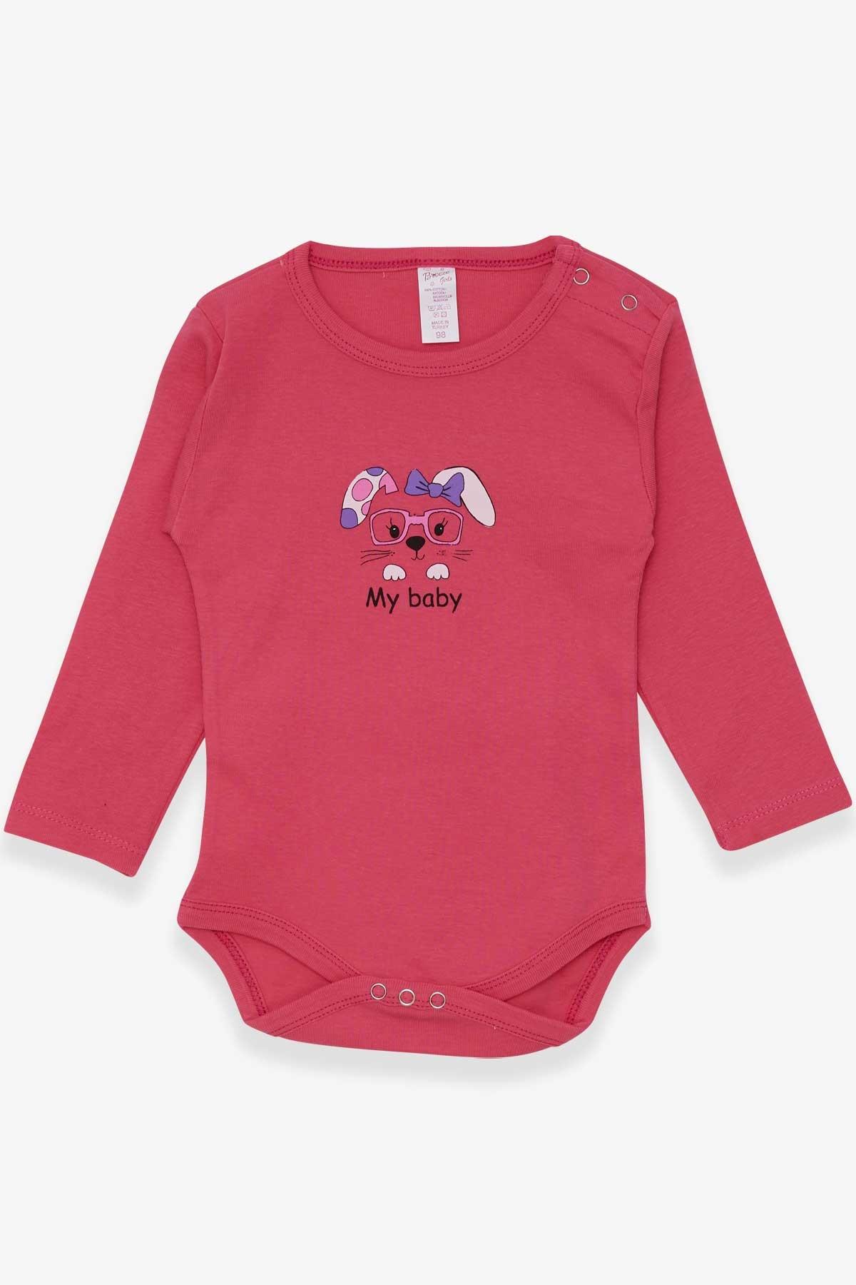 Breeze Kız Bebek Çıtçıtlı Body Tavşancık Baskılı Pembe (9 Ay-3 Yaş)