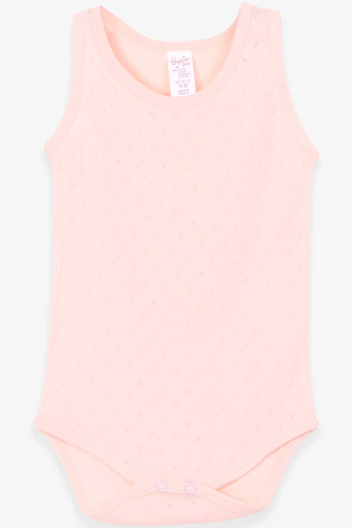 Breeze Kız Bebek Çıtçıtlı Jakarlı Body  Somon (1 Yaş)