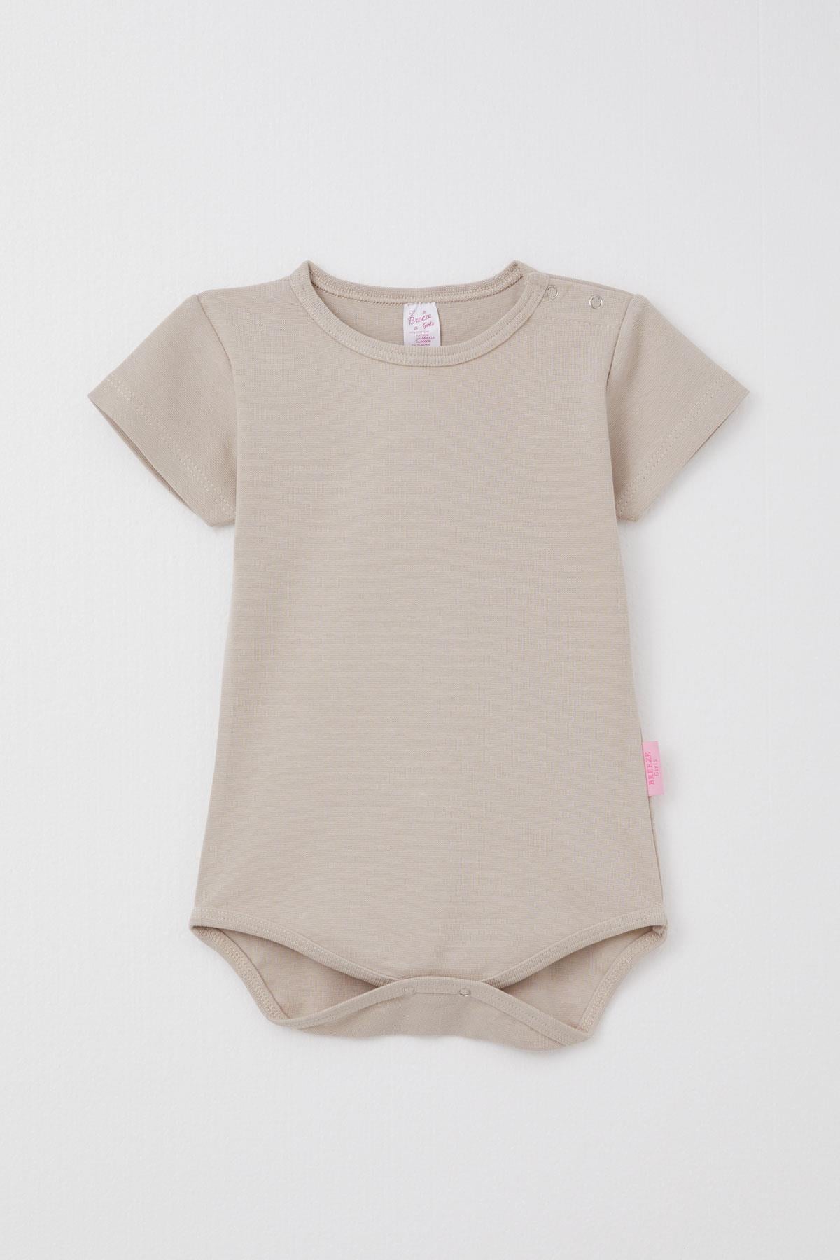 Breeze Kız Bebek Çıtçıtlı Zıbın Body Basic Koyu Bej (9 Ay-3 Yaş)