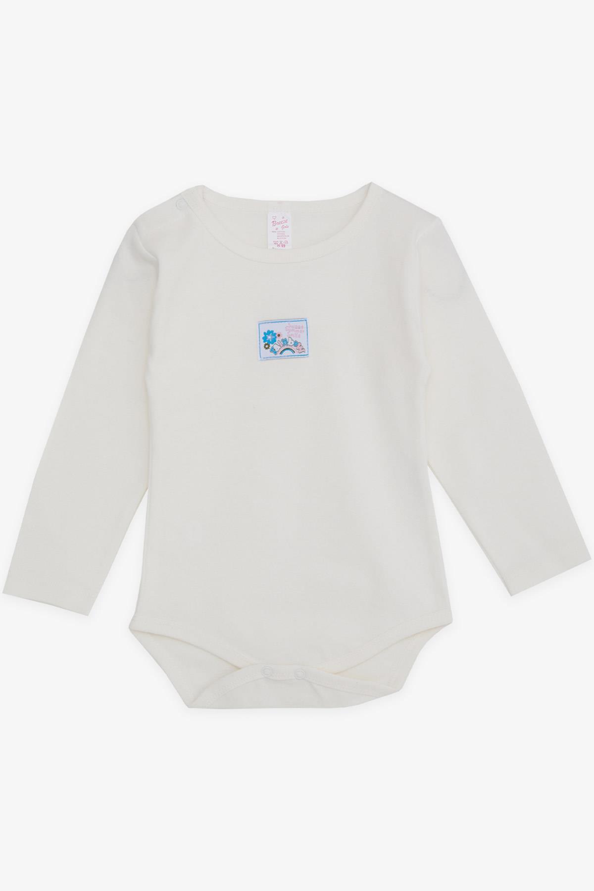 Breeze Kız Bebek Çıtçıtlı Zıbın Body Çiçek Baskılı Yaz Temalı Ekru (9 Ay-3 Yaş)