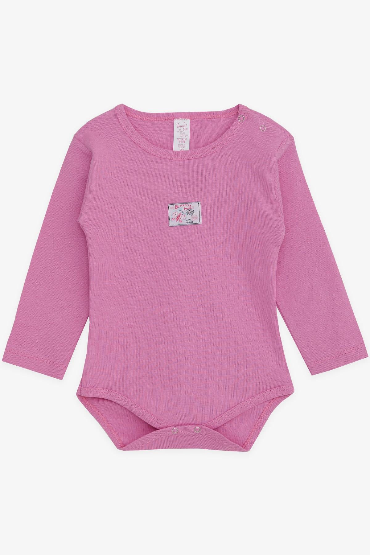 Breeze Kız Bebek Çıtçıtlı Zıbın Body Kelebek Baskılı Pembe (9 Ay-3 Yaş)