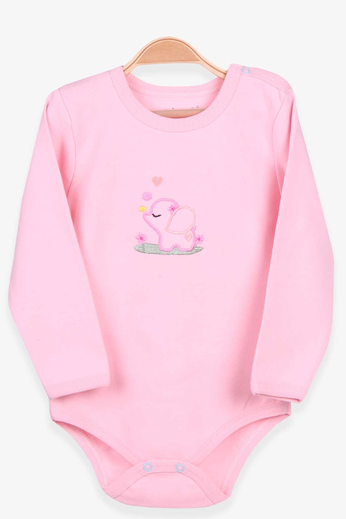 Breeze Kız Bebek Çıtıçıtlı Body Fil Nakışlı Pudra (4 Ay-3 Yaş)
