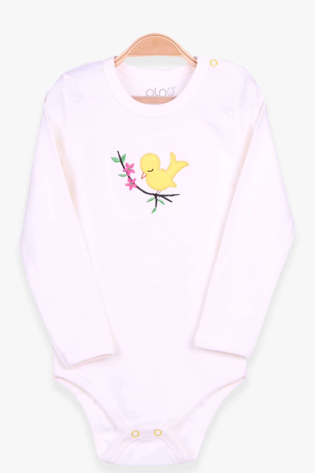 Breeze Kız Bebek Çıtıçıtlı Body Kuş Nakışlı Ekru (4 Ay-3 Yaş)